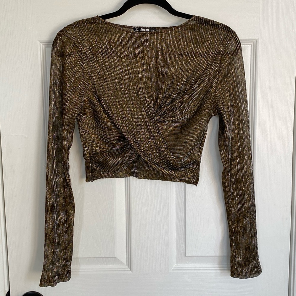 Shein Metallic Crop Top (M)